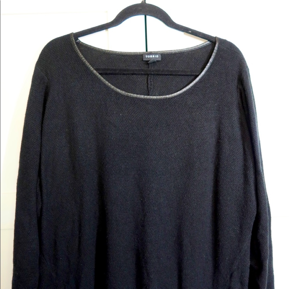 Plus size black moto sweater